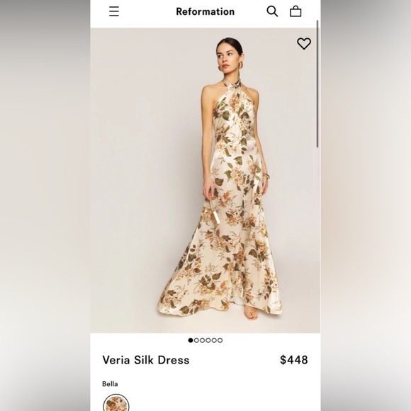 Reformation Veria Silk Halter Twist Sleeveless Long Maxi Dress Gown Floral Bella - Picture 14 of 14